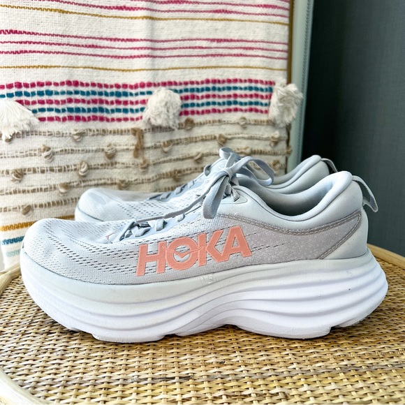 Hoka One One Bondi 8 Harbor Mist Lunar Rock Road-Running Sneakers Women’s 10 - Picture 4 of 9